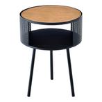[en.casa] Bijzettafel Bjørnsund rond 45xØ34 cm houtkleurig e, Huis en Inrichting, Tafels | Bijzettafels, Verzenden, Nieuw