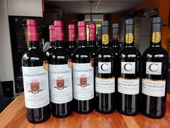 2019 x 6 Château La Fleur Pompèyre & x 6 Château La, Verzamelen, Wijnen