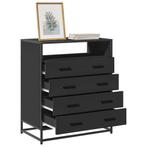 vidaXL Ladekast 70x41x83,5 cm bewerkt hout zwart, Kinderen en Baby's, Kinderkamer | Commodes en Kasten, Verzenden, Nieuw