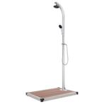 vidaXL Buitendouche met bruine basis 220 cm aluminium, Verzenden, Nieuw