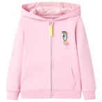 vidaXL Kindervest met capuchon en rits 116 felroze, Verzenden, Nieuw