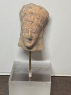 Oud-Grieks Terracotta Bust - 4 cm, Antiek en Kunst