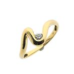 Gouden ring met zirconia (gouden sieraden, geelgoud), Gebruikt, Overige kleuren, Ophalen of Verzenden, 17 tot 18