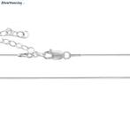Zilveren ronde slang ketting 40-45 cm, Nieuw, Zilver, Verzenden