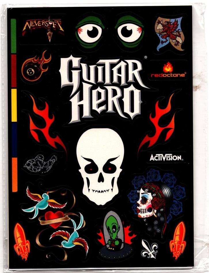 Guitar Hero Sticker Sheet - RedOctane / Activision (Nieuw), Spelcomputers en Games, Spelcomputers | Sony PlayStation Consoles | Accessoires