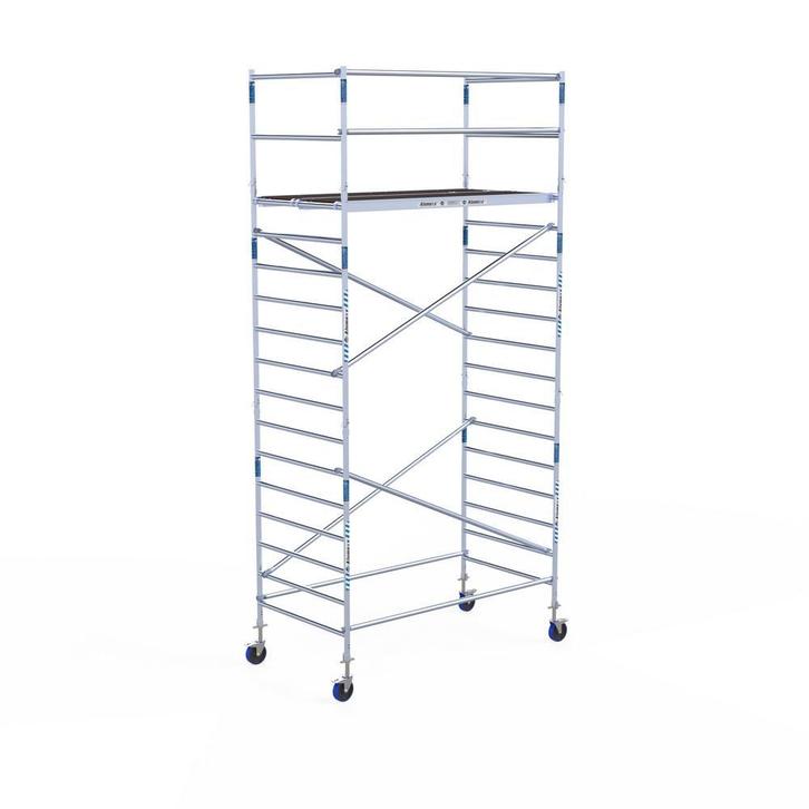Alumexx Budget rolsteiger 135x250 6,2m werkhoogte, Doe-het-zelf en Verbouw, Steigers, Rolsteiger of Kamersteiger, Nieuw, 5 meter of hoger