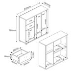 [en.casa] Halmeubel Crimla 72x80x28 cm wit, Huis en Inrichting, Verzenden, Nieuw