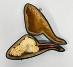 Exceptionally Carved Meerschaum Pipe Head of Pirat in Fitted, Verzamelen, Rookartikelen, Aanstekers en Luciferdoosjes, Nieuw