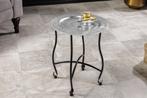 Ronde Bijzettafel MARRAKECH 50cm Zilveren Theetafel, Huis en Inrichting, Ophalen of Verzenden, Nieuw