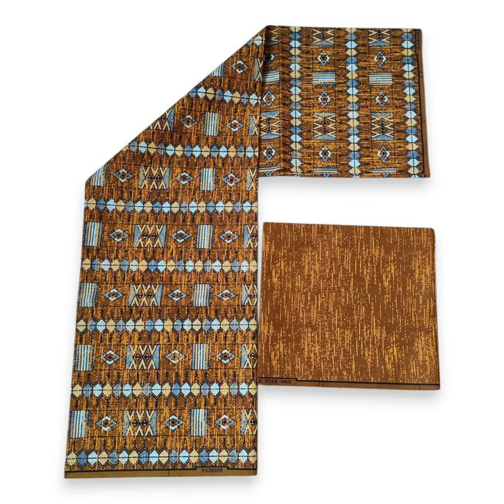 Afrikaanse stof - Two-Tone print Polycotton - 6 yard Combina, Hobby en Vrije tijd, Stoffen en Lappen, Nieuw, Ophalen of Verzenden
