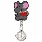 Fako® - Verpleegstershorloge - 3D Ketting - Muis Met Hart, Sieraden, Tassen en Uiterlijk, Horloges | Dames, Verzenden, Nieuw