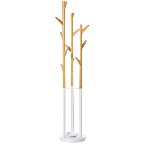 TRUUSK Kapstok Metaal Bamboe Wit 30,5 Cm X 30,5 Cm X 174,5 C, Huis en Inrichting, Kasten | Boekenkasten, Nieuw, Verzenden