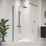 Douchewand Florida 140 x 200 cm Zwart – Inloopdouche 8 mm, Verzenden, Nieuw, Douche