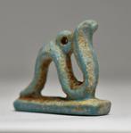 Oud-Egyptisch Faience Amulet van de godin Meretseger - Cobra