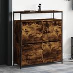 vidaXL Schoenenkast met 4 klaplades 100x34x112 cm gerookt, Verzenden, Nieuw