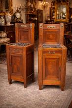 Nachtkastje (2) - Hout, Brons, Marmer - nachtkastje