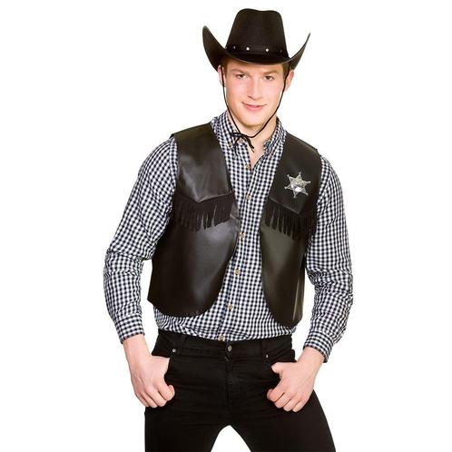 Cowboy gilet zwart met ster, Hobby en Vrije tijd, Feestartikelen, Feestartikel, Nieuw, Verzenden