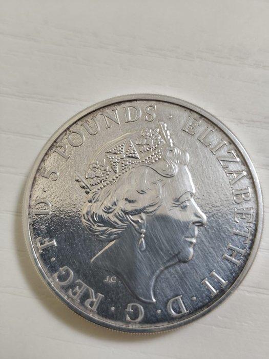 Verenigd Koninkrijk. 5 Pounds 2016 2 oz The Queens Beasts, Postzegels en Munten, Munten | Europa | Niet-Euromunten