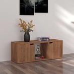 vidaXL Tv-meubel 88,5x27,5x30,5 cm bewerkt hout bruin, Huis en Inrichting, Kasten | Televisiemeubels, Nieuw, Verzenden