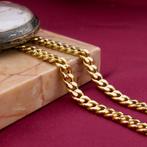 Gouden gourmet schakel ketting | 60,5 cm (unisex) (unisex), Ophalen of Verzenden, Gebruikt, Overige kleuren, Goud