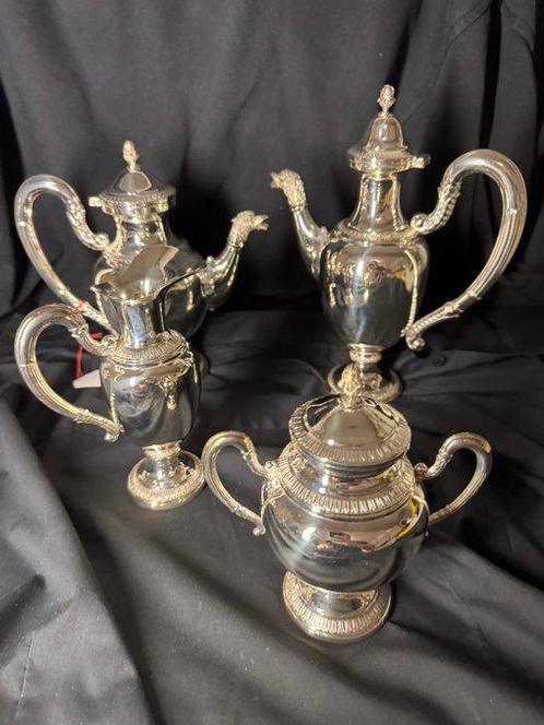 Koffie- en theeservies (4) - .800 zilver - in Empire style, Antiek en Kunst, Antiek | Goud en Zilver