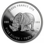 Chad - Mandala Rhino 1 oz 2018 (10.000 oplage), Verzenden, Overige landen, Losse munt, Zilver