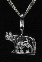 Zilveren Romulus met Remus en Wolvin hanger en/of bedel, Verzenden, Nieuw