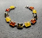 Echte Baltische amber gesneden armband in sterling zilver, Verzamelen, Mineralen en Fossielen