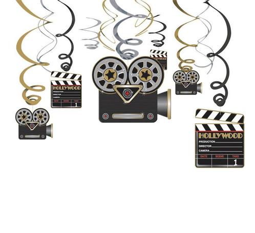 Hollywood Hangdecoratie 61cm 12st, Hobby en Vrije tijd, Feestartikelen, Nieuw, Verzenden