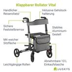 2dekans | Juskys Aluminium Rollator - Met Zitting -, Ophalen of Verzenden, Zo goed als nieuw