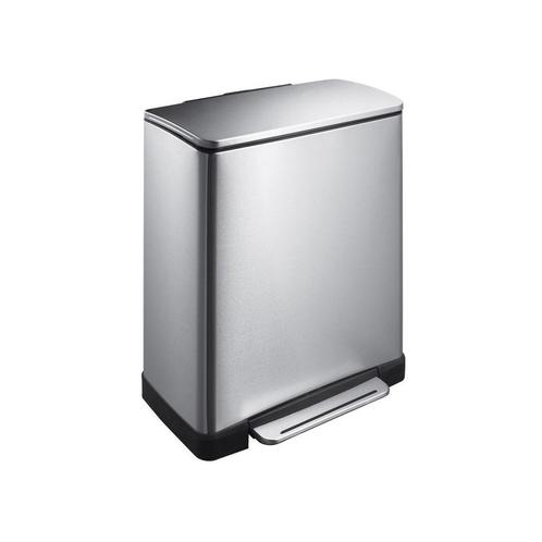 EKO E-Cube recycling pedaalemmer 28+18 ltr - Mat RVS, Huis en Inrichting, Woonaccessoires | Prullenbakken, Nieuw, Verzenden