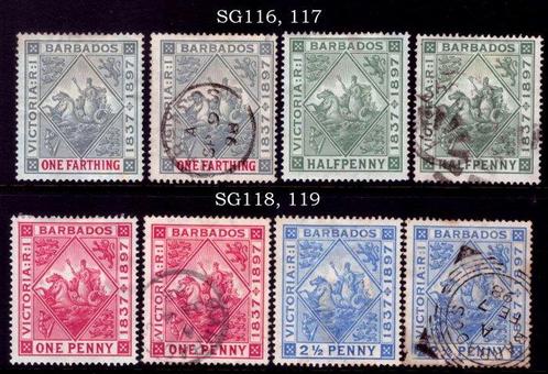 Barbados 1897/1907 - Diamond Jubilee set plus extra -, Postzegels en Munten, Postzegels | Europa | UK