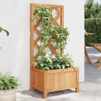 vidaXL Plantenbak met latwerk massief vurenhout bruin, Verzenden, Nieuw, Hout