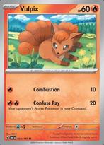 Vulpix 028/197 reverse holo Obsidian flames, Ophalen of Verzenden, Nieuw, Losse kaart, Foil