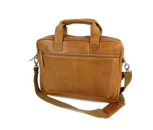 Heren zakentas 15 Laptop tas CALVI Wax Pull up Cognac, Computers en Software, Laptoptassen, Nieuw, Verzenden