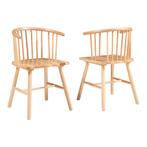 Eetkamerstoel Stami 79x53x47,5 cm set van 2 naturel [en.casa, Huis en Inrichting, Stoelen, Verzenden, Nieuw