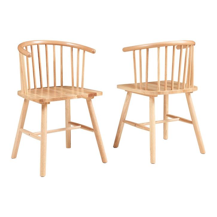 Eetkamerstoel Stami 79x53x47,5 cm set van 2 naturel [en.casa, Huis en Inrichting, Stoelen, Verzenden