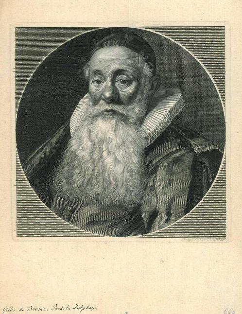 Portrait of Gellius de Bouma, Antiek en Kunst, Kunst | Etsen en Gravures