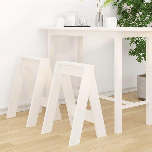 vidaXL Krukken 2 st 40x40x60 cm massief grenenhout wit, Huis en Inrichting, Stoelen, Wit, Nieuw, Verzenden