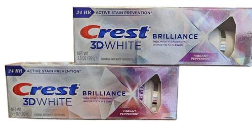 Crest 3D Brilliance White tandpasta 121 gram, 2 stuks, Sieraden, Tassen en Uiterlijk, Beautycases, Ophalen of Verzenden