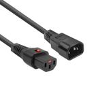 IEC C13 Lock Naar C14 Voedingskabel 2M Zwart - AK5034, Verzenden, Nieuw, Overige typen