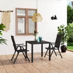 vidaXL 3-delige Tuinset zwart, Tuin en Terras, 3 zitplaatsen, Nieuw, Tuinset, Verzenden