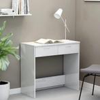 vidaXL Bureau 80x40x75 cm bewerkt hout hoogglans wit, Huis en Inrichting, Bureaus, Verzenden, Nieuw