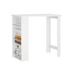 Tweedekans | SoBuy Bartafel met 3 Vakken - Wit - 106x57x112, Huis en Inrichting, Tafels | Eettafels, Ophalen of Verzenden, Zo goed als nieuw