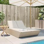 vidaXL Ligbed 2-persoons met kussens poly rattan beige, Tuin en Terras, Verzenden, Nieuw
