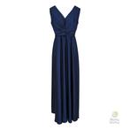 Rinascimento • lange donkerblauwe satijnen jurk • XL, Kleding | Dames, Jurken, Nieuw, Verzenden, Blauw, Maat 46/48 (XL) of groter