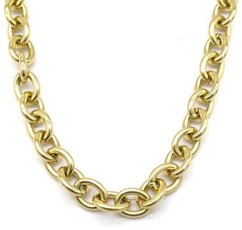 Ketting - Grove schakels - Stainless steel, Sieraden, Tassen en Uiterlijk, Kettingen, Goud, Nieuw, Verstelbaar, Overige materialen