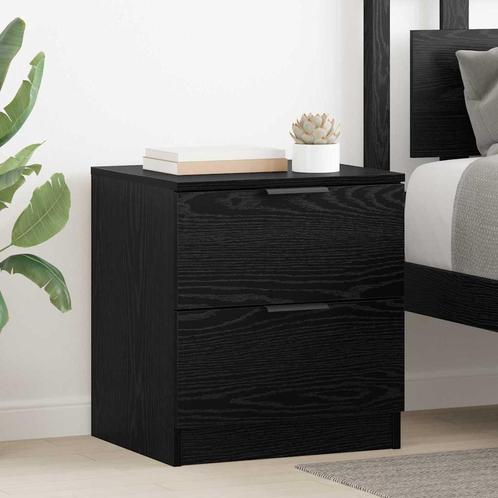 vidaXL Nachtkastje 2 pcs Zwart eiken 45 x 39 x 50 cm Bewerkt, Huis en Inrichting, Slaapkamer | Nachtkastjes, Nieuw, Minder dan 45 cm