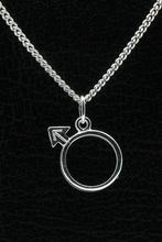 Zilveren Mannen teken ketting hanger, Verzenden, Nieuw