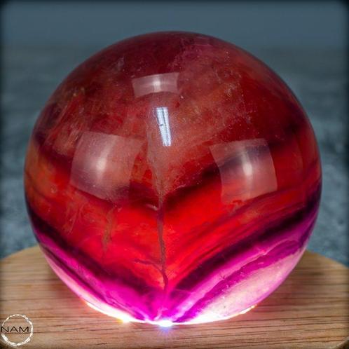 Natuurlijke bol van veelkleurig fluoriet Kristal, China-, Verzamelen, Mineralen en Fossielen
